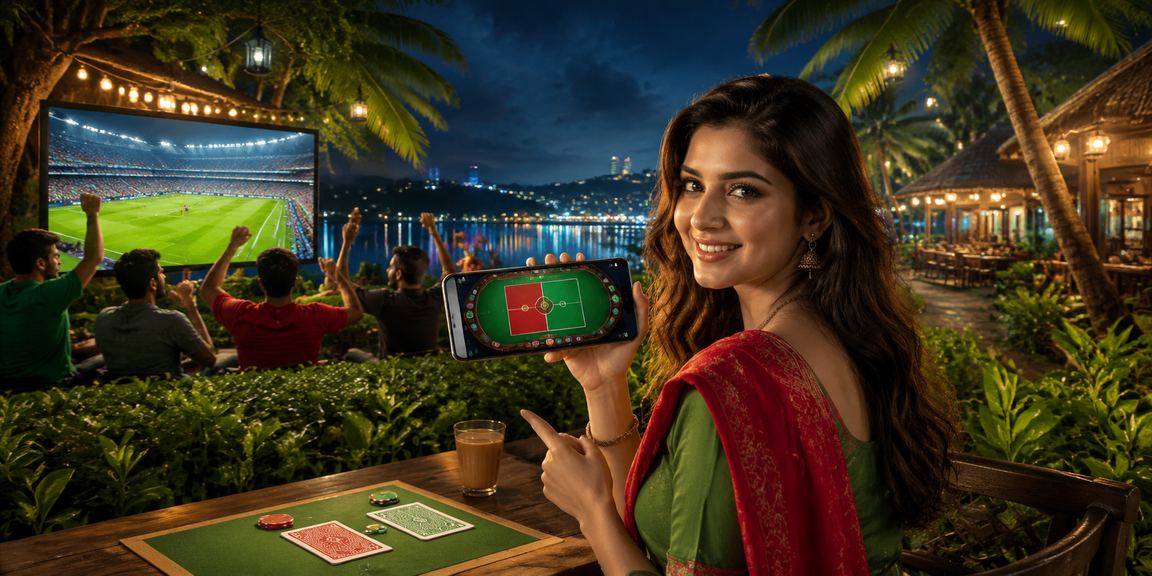 চট্টগ্রামে লাল-সবুজ থিমে অনলাইন গেমিং উপভোগ করছেন একজন ব্যবহারকারী