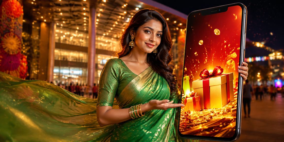 ঢাকায় শাড়ি পরিহিত বাংলাদেশি মডেল মোবাইলে ডিপোজিট বোনাস ও পুরস্কার চেক করছেন