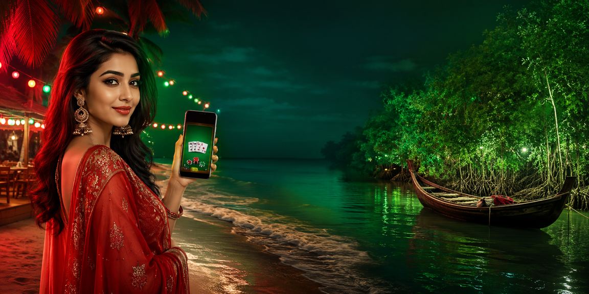 সুন্দরবন এলাকায় মোবাইলে টিন পাত্তি খেলছেন একজন ব্যবহারকারী